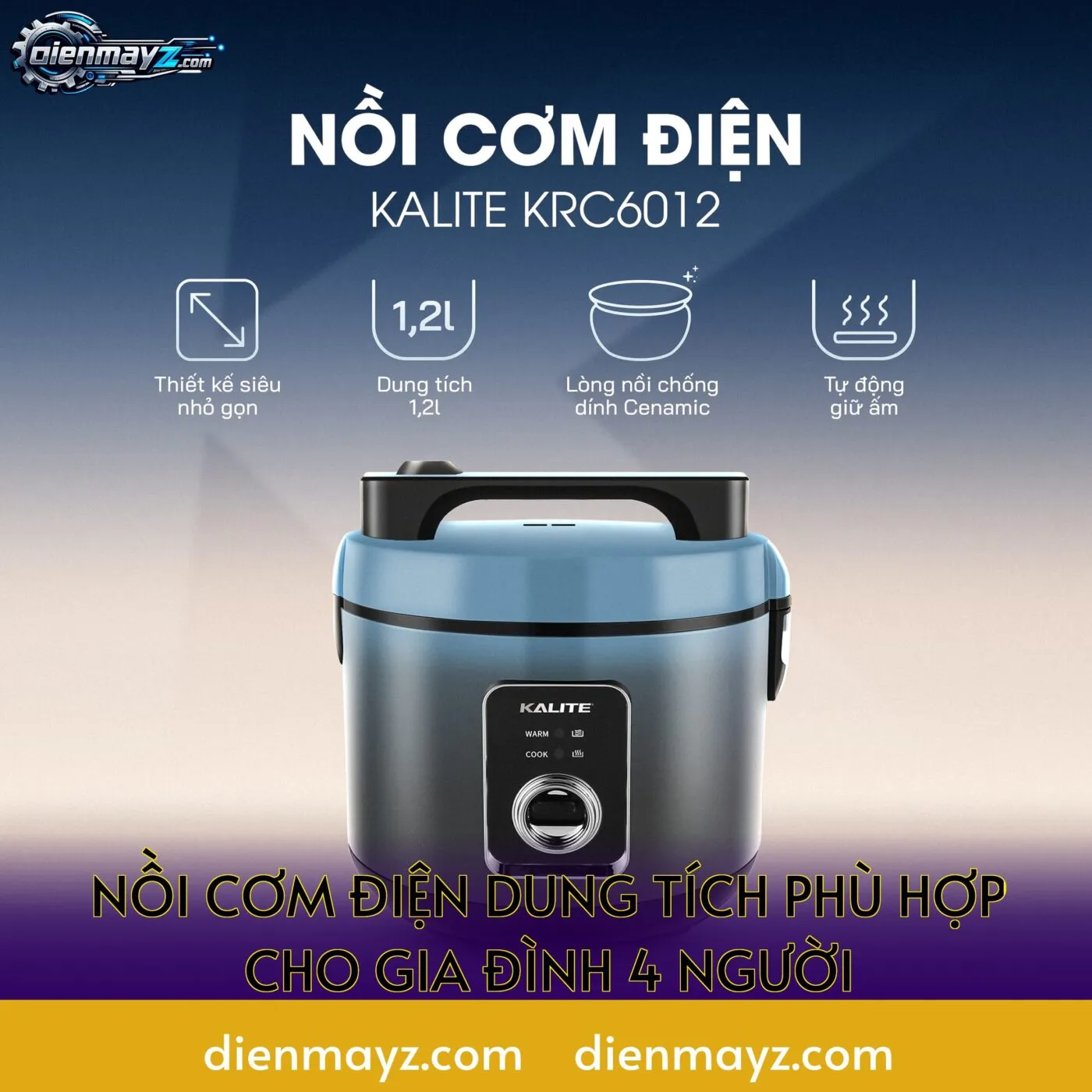 nồi cơm điện dung tích phù hợp cho gia đình 4 người