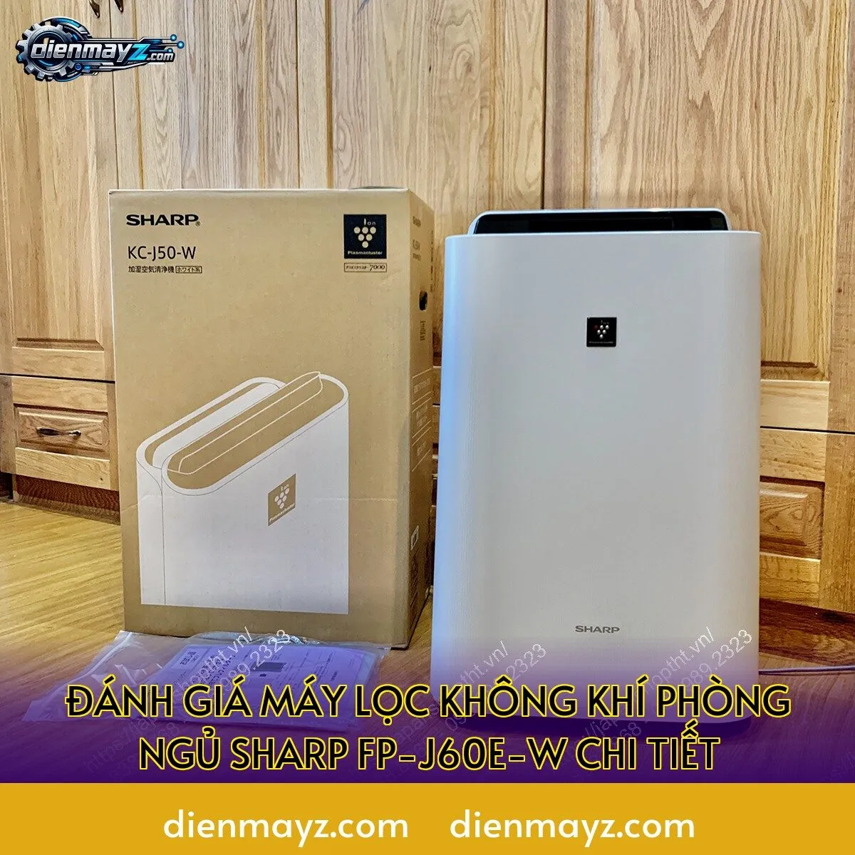 đánh giá máy lọc không khí phòng ngủ sharp fp-j60e-w chi tiết