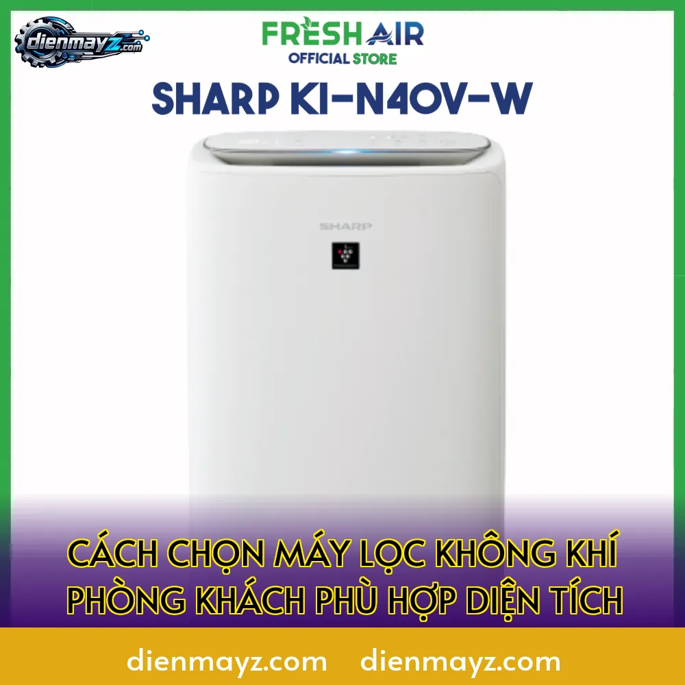 cách chọn máy lọc không khí phòng khách phù hợp diện tích