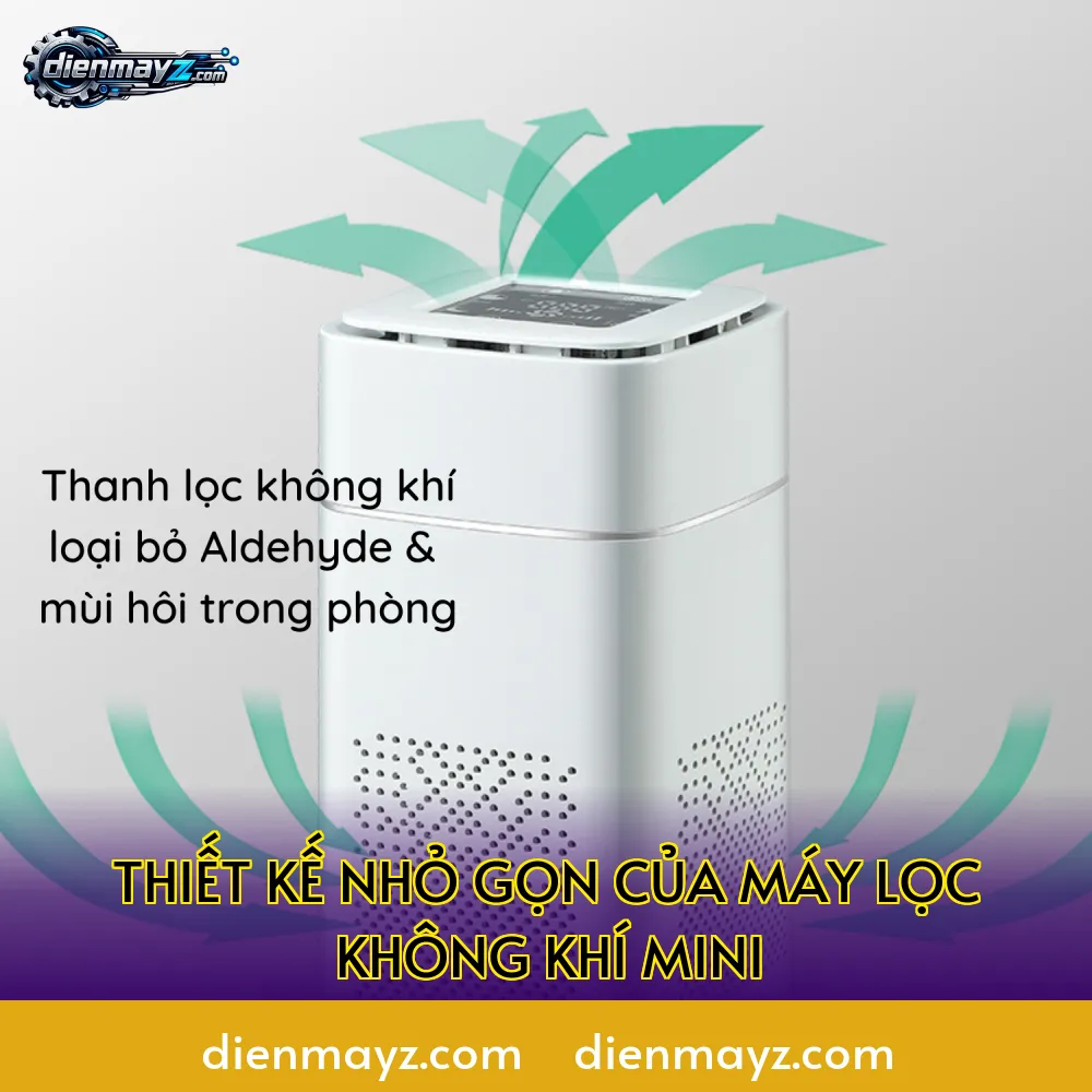 thiết kế nhỏ gọn của máy lọc không khí mini