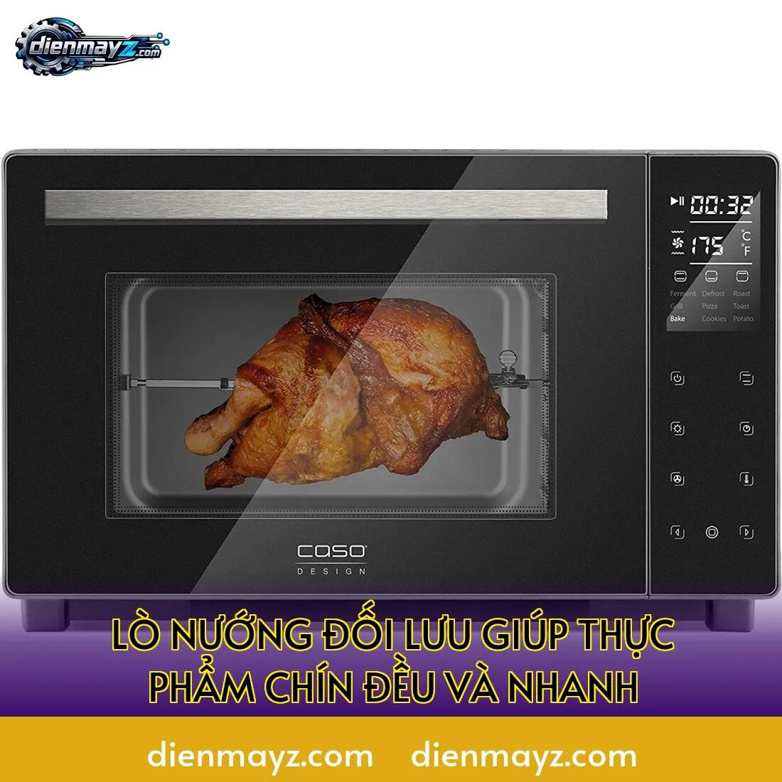 lò nướng đối lưu giúp thực phẩm chín đều và nhanh