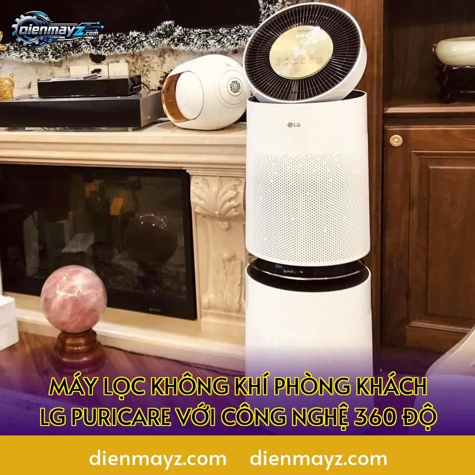 máy lọc không khí phòng khách lg puricare với công nghệ 360 độ