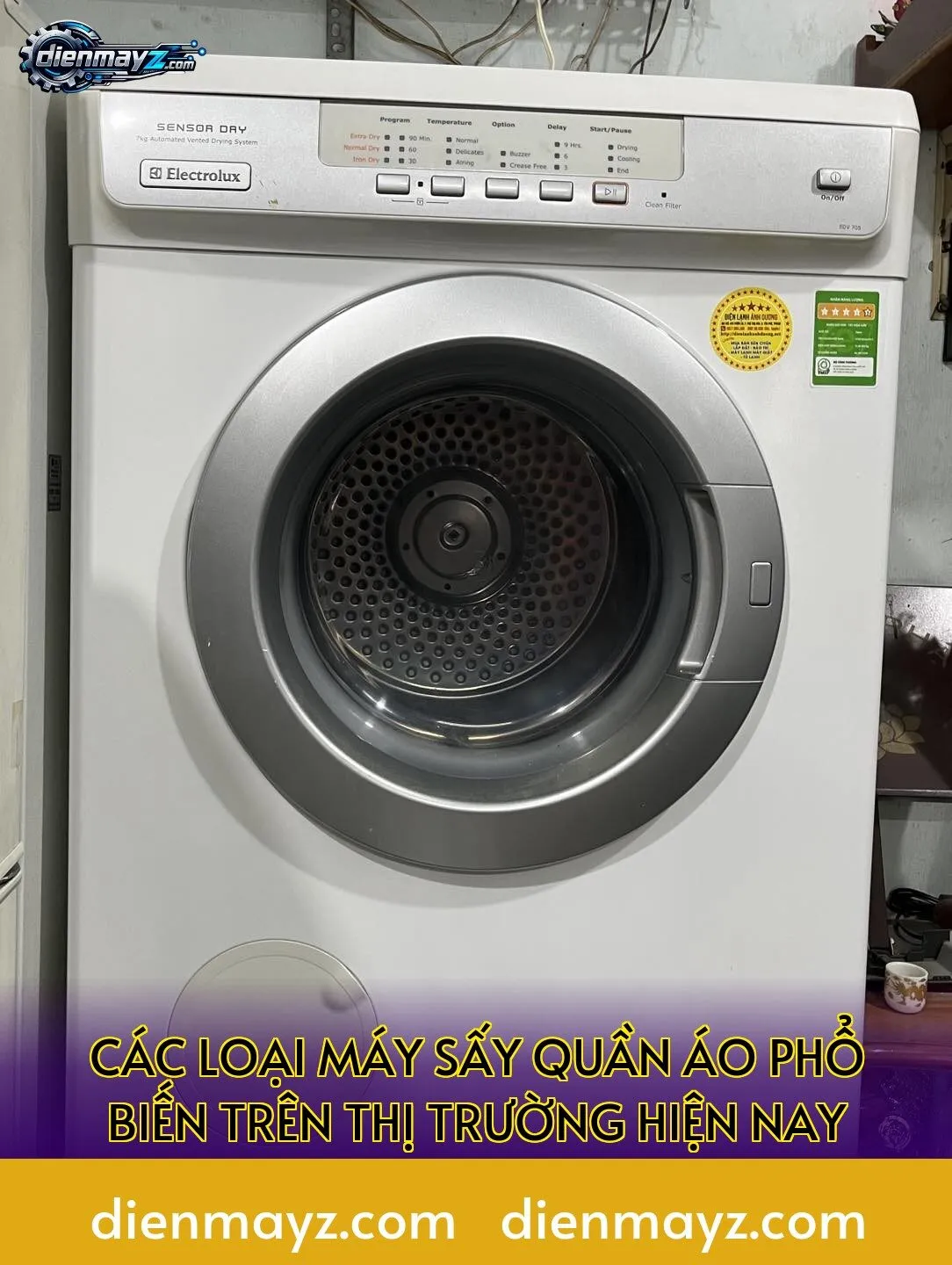 các loại máy sấy quần áo phổ biến trên thị trường hiện nay