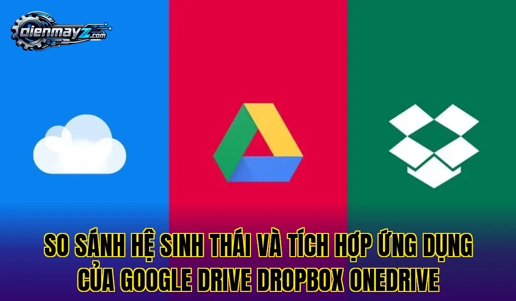 So sánh hệ sinh thái và tích hợp ứng dụng của Google Drive Dropbox OneDrive