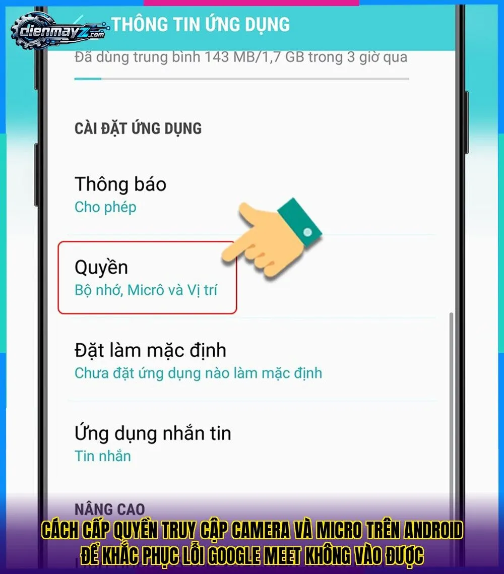 Cách cấp quyền truy cập camera và micro trên Android để khắc phục lỗi Google Meet không vào được