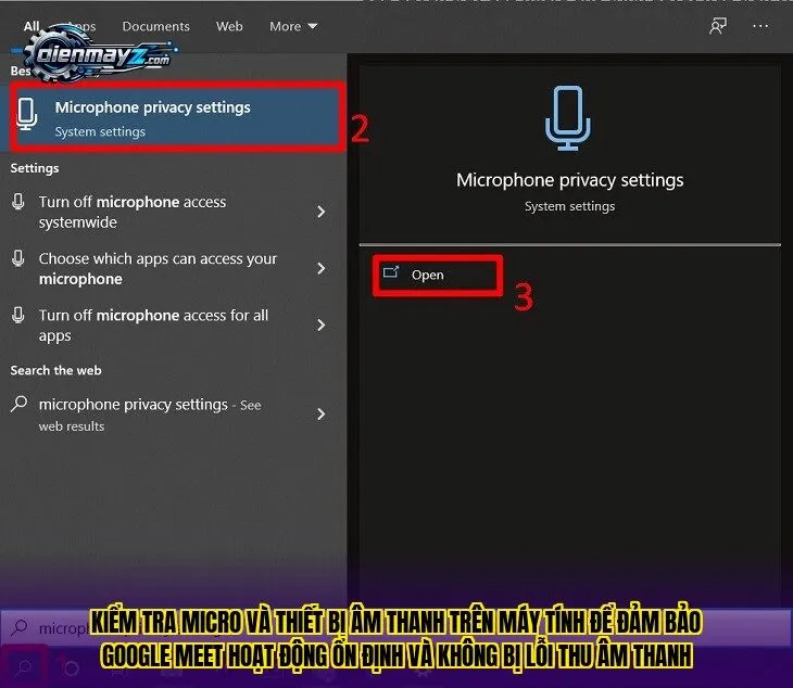 Kiểm tra micro và thiết bị âm thanh trên máy tính để đảm bảo Google Meet hoạt động ổn định và không bị lỗi thu âm thanh