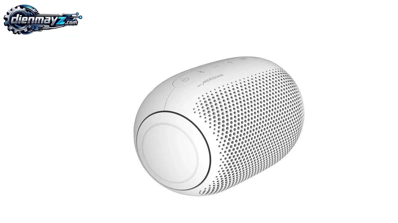 Review Loa Bluetooth LG XBOOM Go PL2W Có Đáng Mua? 1 Loa Bluetooth LG XBOOM Go PL2W hiển thị mặt trước và các chi tiết thiết kế